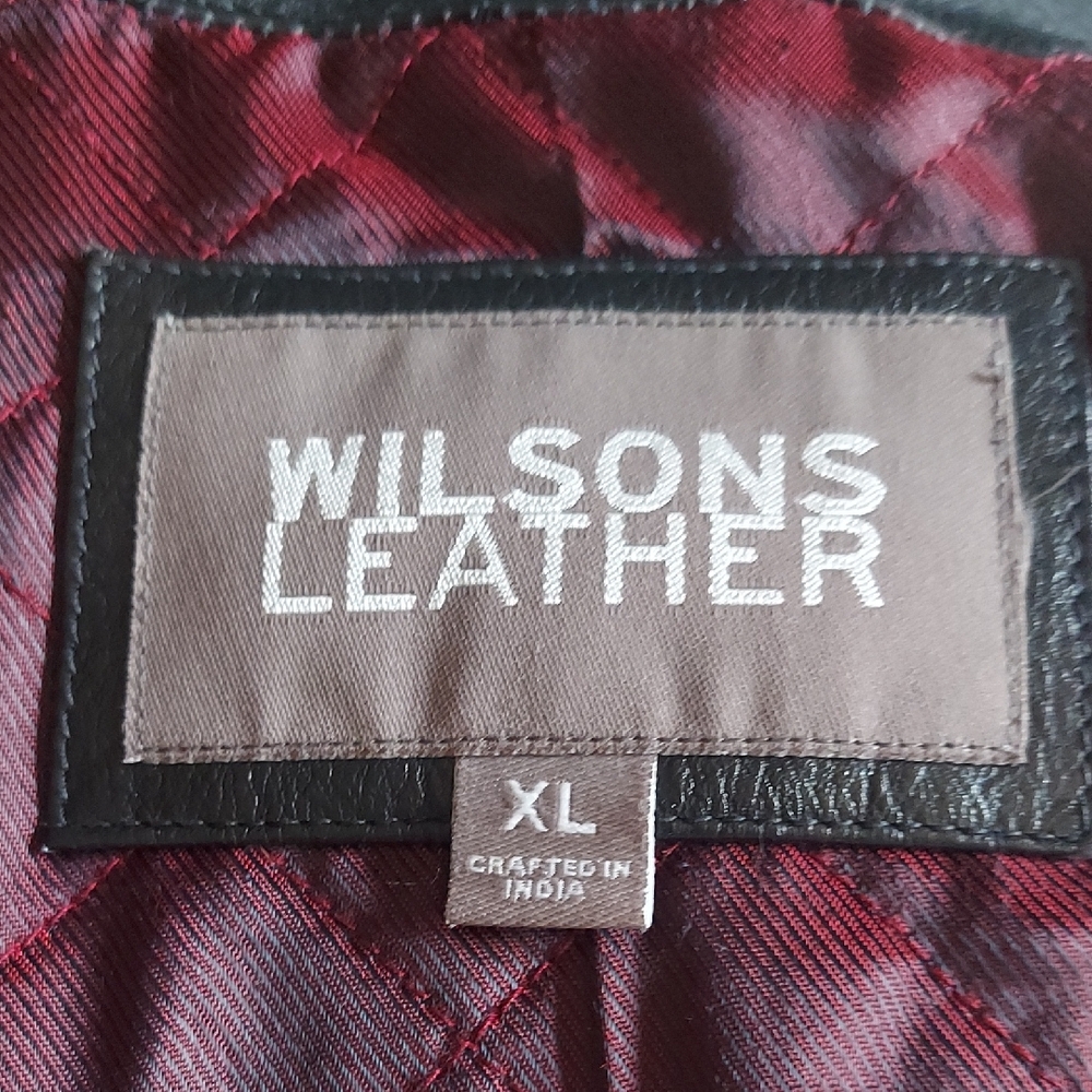 Wilsons Leather Bomber Jacket - Black and Red